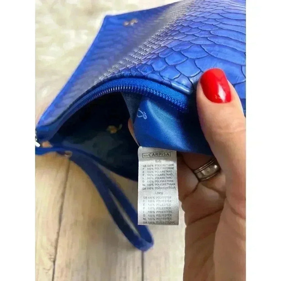 Carpisa Travel Bag Faux Crocodile Leather Royal Blue - Picture 9 of 10